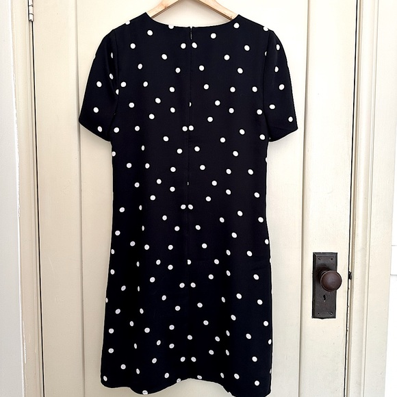 JACQUI E | B & W Polka Dot Shift Dress | Size 10 | Preloved - Picture 4 of 11